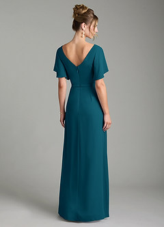 Azazie Ambrosia Bridesmaid Dresses Ink Blue A-Line Pleated Chiffon Dress image6