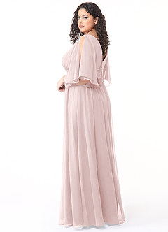 Azazie Temeka Bridesmaid Dresses Blushing Pink A-Line Ruched Chiffon Dress image10