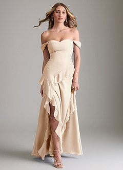 Azazie Sloane Bridesmaid Dresses White Alabaster A-Line Sweetheart Neckline Chiffon Dress image5