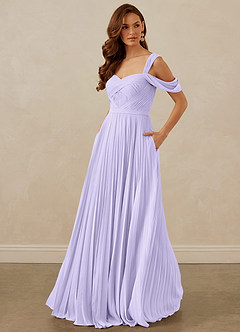 Christian Siriano Bridal for Azazie 1013 Bridesmaid Dresses Lilac A-Line Off the Shoulder Chiffon Dress image1