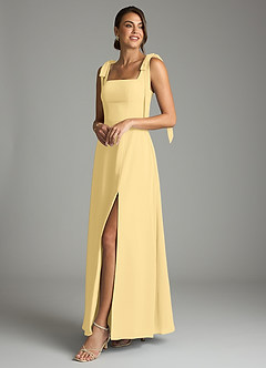 Azazie Debra Bridesmaid Dresses Butter A-Line with Pockets Chiffon Convertible Dress image8
