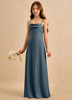 Azazie Mirabella Girls Formal Flower Girl Klänningar Klänning Tubklänning i Stretch Satin Hjärtformad urringning image2