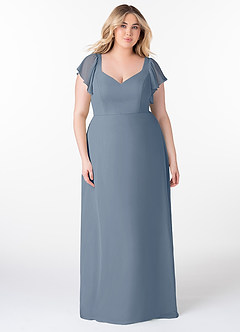 Azazie Syenna Bridesmaid Dresses Twilight A-Line Ruched Chiffon Dress image6