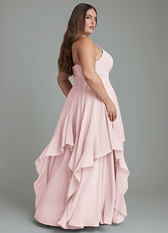 Azazie Zaina Bridesmaid Dresses Blushing Pink A-Line Chiffon Dress image8