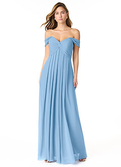 Azazie Kaitlynn Final Sale Matcha Empire Ruched Chiffon Convertible Dress image1