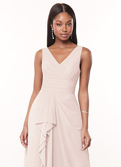 Azazie Julianna Robes de demoiselle d'honneur Robe Trapèze en Mousseline de soie Rose Pétale image5