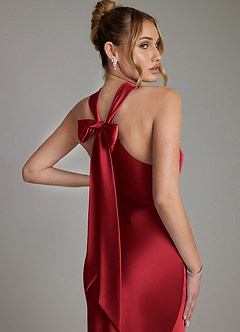 Azazie Reign Bridesmaid Dresses Scarlet Mermaid Pleated Stretch Satin Dress image9