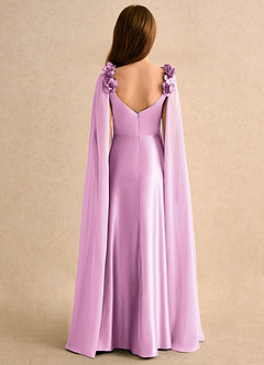 Azazie Rosita Junior Formal Flower Girl Dresses Candy Pink A-Line Pleated Matte Satin Dress image2