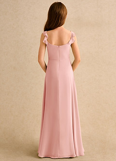 Azazie Puppy Junior Formal Flower Girl Dresses Rosette A-Line Pleated Chiffon Dress image2