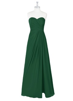Azazie Arabella Allure Brautjungfernkleider Wandelbar A-Linie Herzausschnitt Chiffon Kleid Dunkelgrün image8
