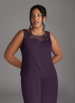 Azazie Frances vestidos de madre de la novia Vestido de Ciruela de Malla de Mono/Traje de pantalón con Scoop image10