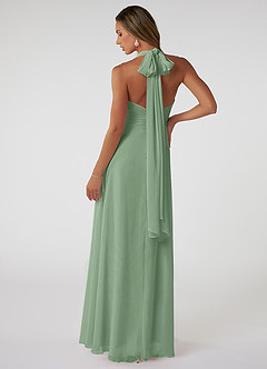 Azazie Fifi At-home Try On Dresses Matcha A-Line Strapless Chiffon Convertible Dress image3