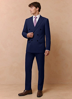 front Collins Blau Zweireihiger Anzug aus Wollmischung