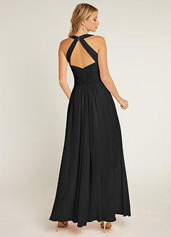 Azazie Claudia Bridesmaid Dresses Black A-Line Sweetheart Neckline Chiffon Dress image3