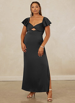 Christian Siriano Bridal for Azazie 1005 Bridesmaid Dresses Black Sheath Sweetheart Neckline Stretch Satin Dress image9