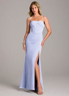 Azazie Chantel Bridesmaid Dresses Lavender Sheath Strapless Chiffon Convertible Dress image5