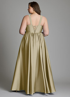 Azazie Delmie Robes à essayer chez vous Robe Trapèze en Satin extensible Corset Noir image9