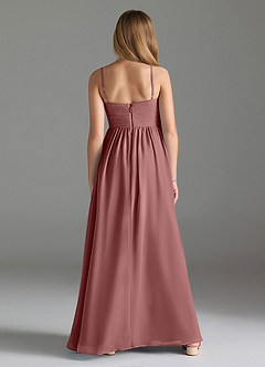 Azazie Alia Junior Desert Rose A-Line Pleated Chiffon Dress image2