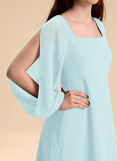 Azazie Bondi Junior Abito A-Line in Chiffon Blusa Sea Glass image8