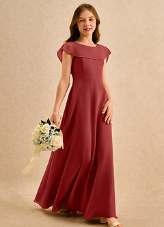 Azazie Kittie Girls Formal Flower Girl Klänningar Klä A-Line i Chiffong image4