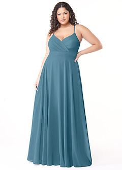 Azazie Avelina Bridesmaid Dresses Bermuda A-Line V-Neck Pleated Chiffon Dress image6