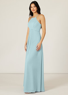Azazie Sarah Final Sale Mist Empire Pleated Chiffon Dress image4