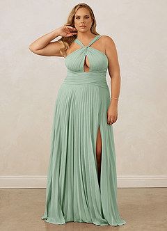 Christian Siriano Bridal for Azazie 1009 Bridesmaid Dresses Agave A-Line Pleated Chiffon Dress image11