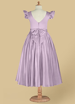 Azazie Violeta vestidos de niña de las flores Vestido de Lila Esmerilada de Satin Mate de Princesa con Lazo image11