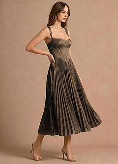 Isonelle Coffee Brown Midi Dress image3