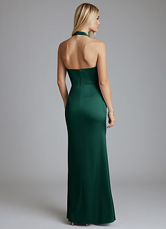 Azazie Minnow Brudtärnklänningar Klä av Sjöjungfru i Stretch Satin Älskling Halsringning Smaragdgrön image4