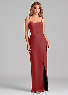 Azazie Calandra Suknie dla druhen Osłona Pofałdowany Szyfon Do ziemi Sukienka image5