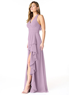 Azazie Aviv Bridesmaid Dresses Wisteria A-Line Pleated Chiffon Dress image3