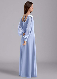 Azazie Bondi Junior A-Linie Blouson Chiffon Kleid Eis image6