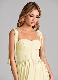 Azazie Anastacia Bridesmaid Dresses Lemon Sorbet A-Line Sweetheart Neckline Chiffon Dress image7