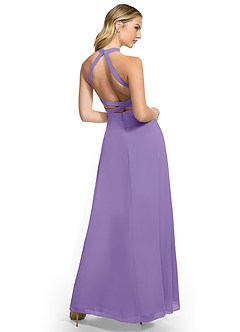 Azazie Clarice Bridesmaid Dresses Tahiti A-Line Halter Chiffon Dress image4