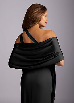 front Azazie Aleena Stretch Satin Shawl