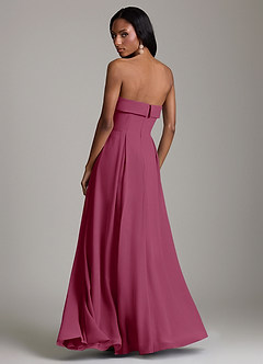 Azazie Lucienne Bridesmaid Dresses Mulberry A-Line Strapless Chiffon Convertible Dress image2
