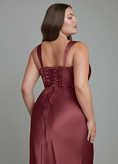 Azazie Agustina Bridesmaid Dresses Merlot Mermaid Corset Stretch Satin Dress image13