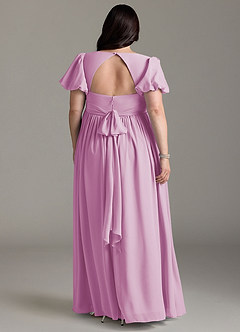 Azazie Madisynn Maternity Bridesmaid Dresses Bow Chiffon Floor-Length Dress image6