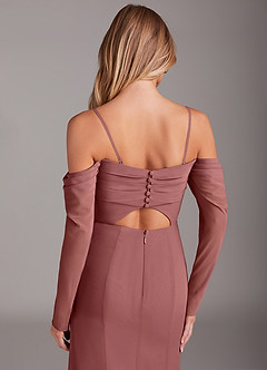 Azazie Hallie Bridesmaid Dresses Amethyst Mermaid Long Sleeve Chiffon Dress image6