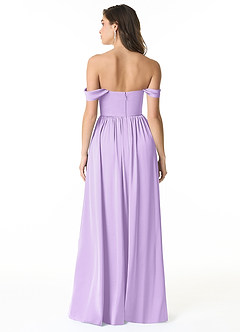 Azazie Morana Bridesmaid Dresses Lilac A-Line Off the Shoulder Stretch Satin Convertible Dress image3