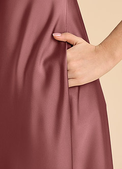 Azazie Sissy Junior Abito A-Line in Raso Elasticizzato a Spalla Scoperta Ametista image7