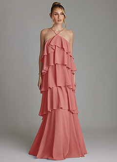 Azazie Deena Abiti da Damigella Abito A-Line in Chiffon Drappeggiato Rosa Antica image1