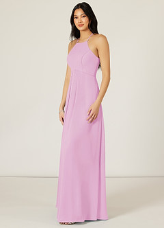 Azazie Sarah Brautjungfernkleider Empire Plissee Chiffon Kleid Bonbonrosa image4