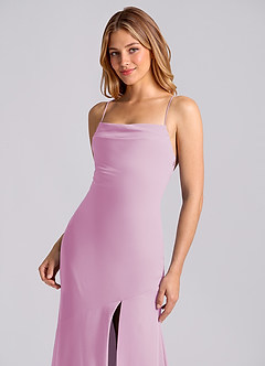 Azazie Grata Brudtärnklänningar Klä av Sjöjungfru i Chiffong Plisserad Godisrosa image7