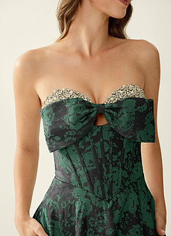 Leilani Emerald Black Corset Lace Up Back Beading Prom Dress image6