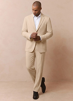 front Owen Tan Lightweight Tailored Trousers Suit