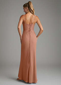 Azazie Asa Bridesmaid Dresses Bronzer Sheath Corset Chiffon Dress image2