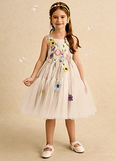 Azazie Osea Flower Girl Klänningar Klä Balklänning i Tyll Plisserad image3