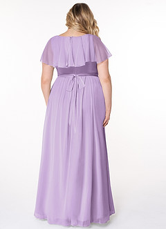 Azazie Jael Bridesmaid Dresses Lilac A-Line V-Neck Mesh Dress image8